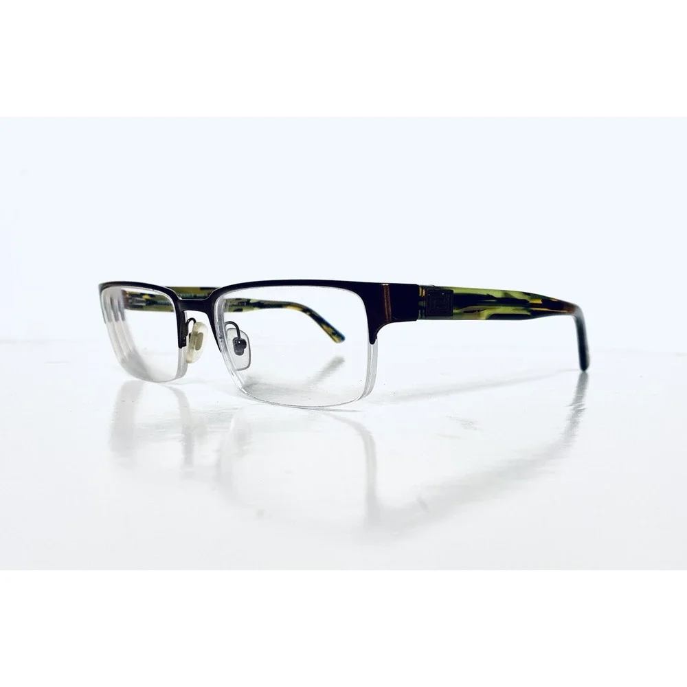 Versace Brown Metal Green Tortoise Lucite Glasses Italy MOD 1184 1320 53 18 140
